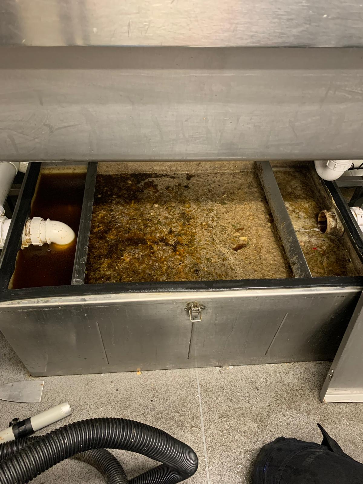 Grease Trap Before Deep Cleaning
